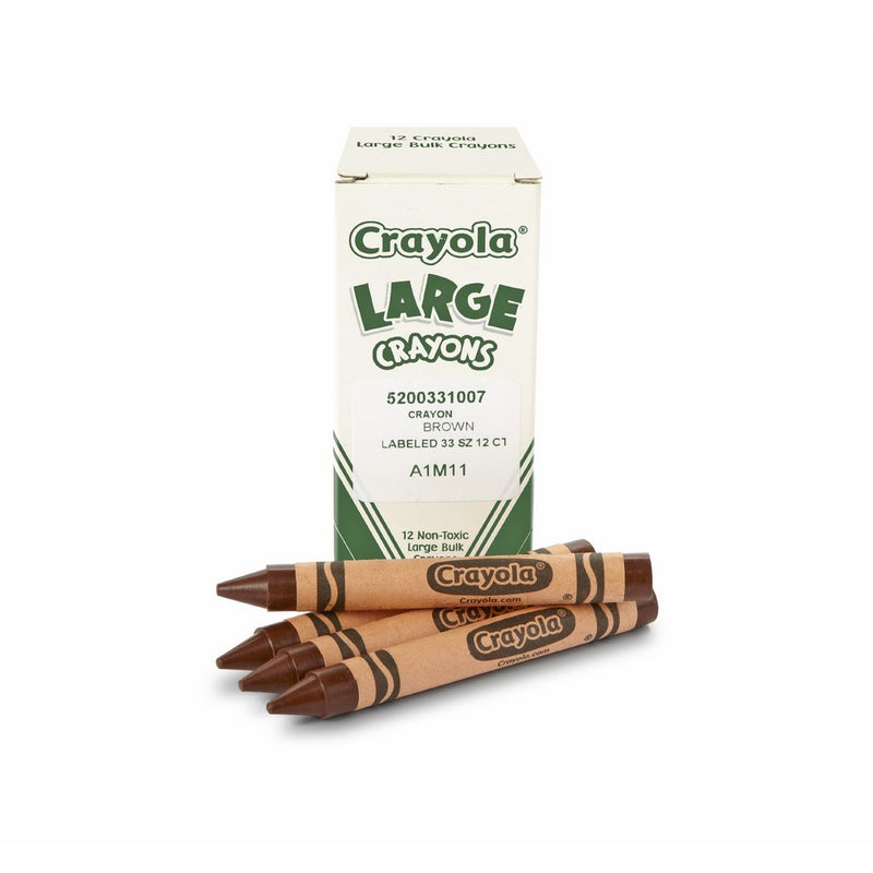 Crayola; Large Crayons, Brown; Art Tools; 12 ct. Bulk Crayons; Bright, Bold Color
