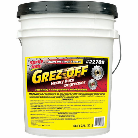 Spray Nine 22705 Grez-Off Heavy Duty Degreaser - 5 Gallon