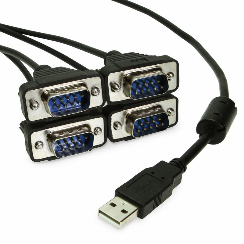 Gearmo 4 Port USB to Serial FTDI Cable for MA PC Linux with Windows 10 Certified Drivers