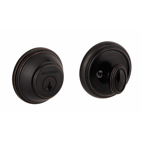 Baldwin Prestige 380 Round Single Cylinder Deadbolt Featuring SmartKey in Venetian Bronze