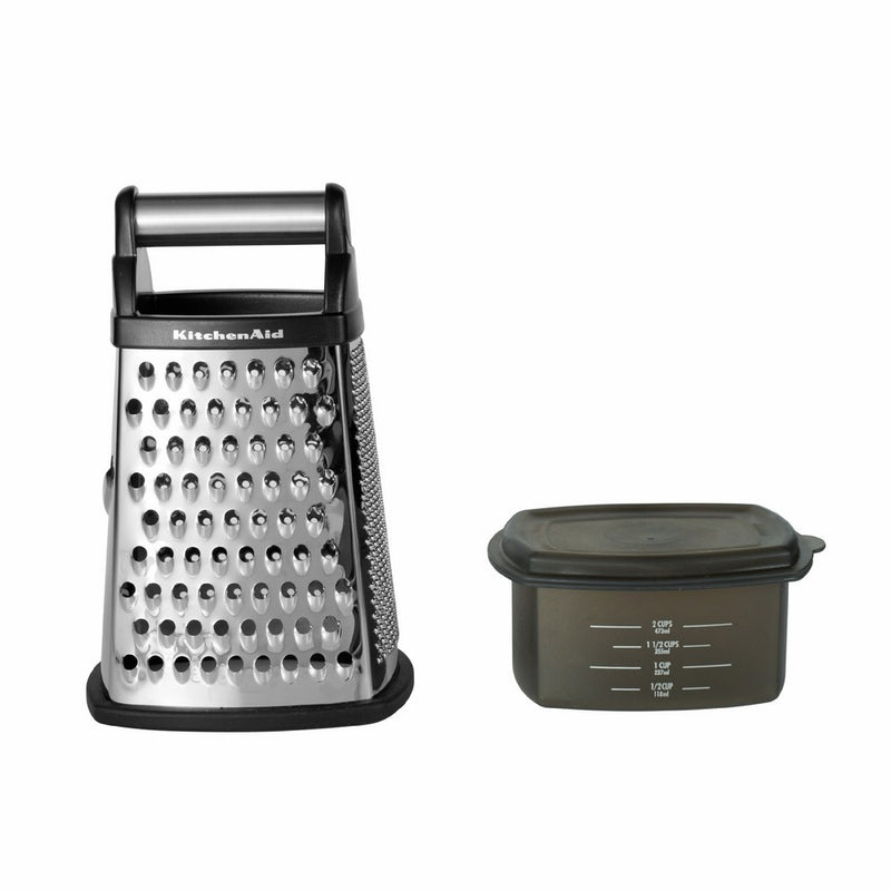 KitchenAid Gourmet Stainless Steel Box Grater, Black
