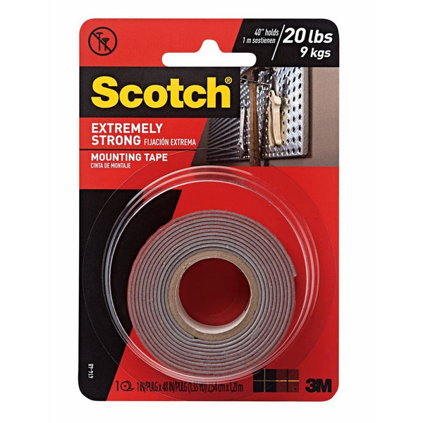 Scotch Extreme Mounting Tape, 1 by 60-Inch, Black