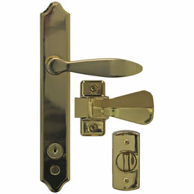 Ideal Security ML Lever Set for Storm and Screen Doors With Keyed Deadbolt Brass E-coat
