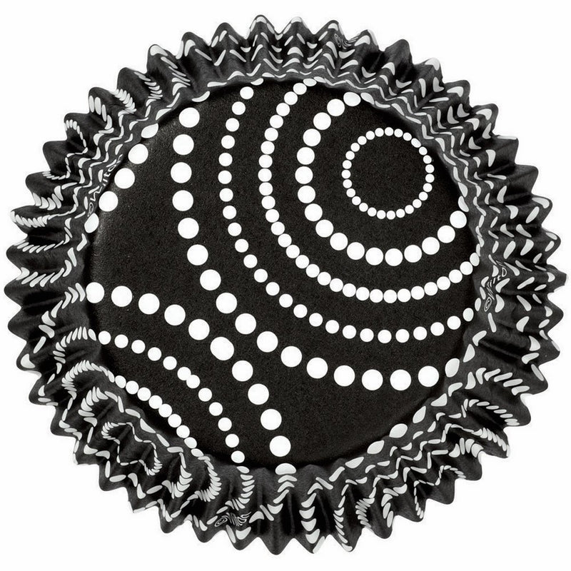 Wilton ColorCups Black Circle Dots Standard Baking Cups, 36 Count