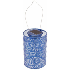 Allsop Home and Garden Soji Stella LED Outdoor Solar Lantern, Handmade with Weather-Resistant UV Treated Tyvek Fabric, Stainless Steel Hardware, Auto sensor on/off,for Patio, Deck, Garden, Color (Midnight Blue)