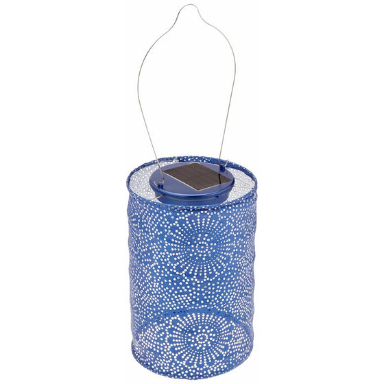 Allsop Home and Garden Soji Stella LED Outdoor Solar Lantern, Handmade with Weather-Resistant UV Treated Tyvek Fabric, Stainless Steel Hardware, Auto sensor on/off,for Patio, Deck, Garden, Color (Midnight Blue)