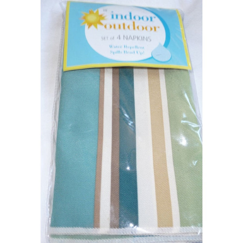 Bardwil Indoor Outdoor Seneca Ocean Stripe Set of 4 Napkins