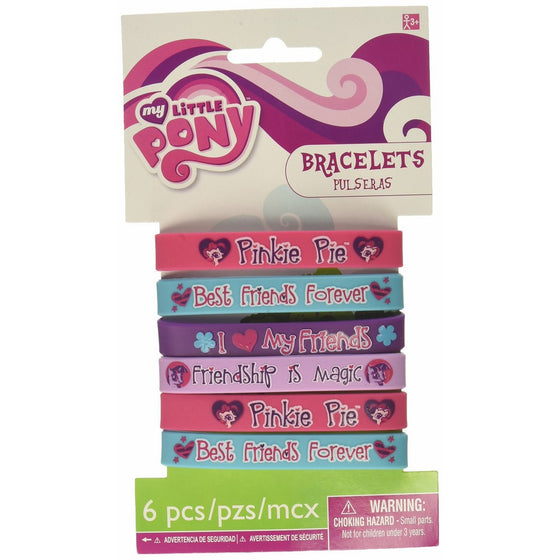 My Little Pony Rubber Bracelets, 4 Pieces, Made from Rubber, Multicolor, 2 1/2" x 7/16" by Amscan