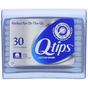 Q-tips Swabs Purse Pack 30 Each (Pack of 3)
