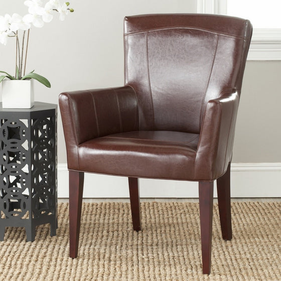 SafaviehMCR4710A Dale Arm Chair Accent Chairs (Brown)