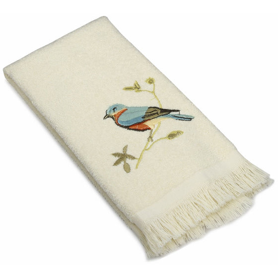 Avanti Linens Gilded Birds Fingertip Towel, Ivory