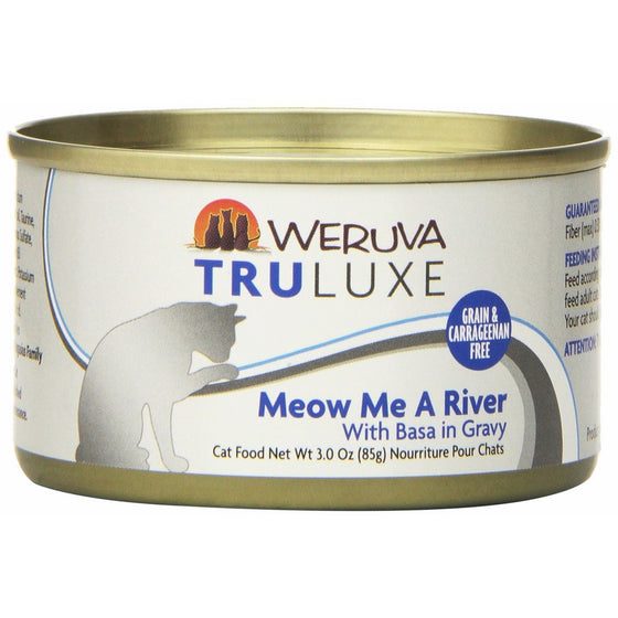 Weruva's TruLuxe Cat Food, Meow Me a River with Basa in Gravy, 3oz Can (Pack of 24)