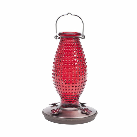 Perky-Pet Red Hobnail Vintage Glass Hummingbird Feeder 8130-2