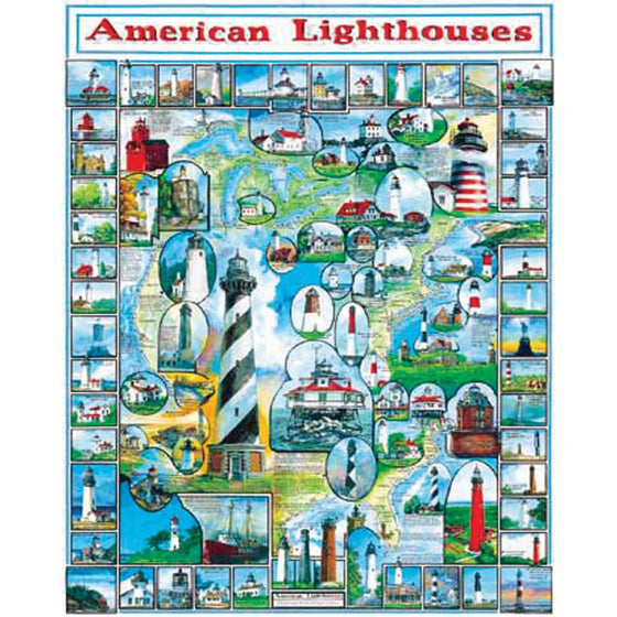 White Mountain Puzzles American Lighthouses - 1000 Piece Jigsaw Puzzle