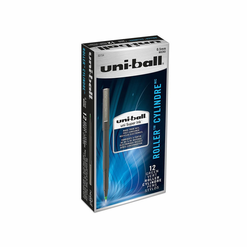 uni-ball Roller Pens, Micro Point (0.5mm), Green, 12 Count