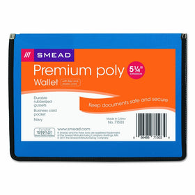 Smead Poly Premium Wallet, 5-1/4" Expansion, Letter Size, Navy Blue (71503)