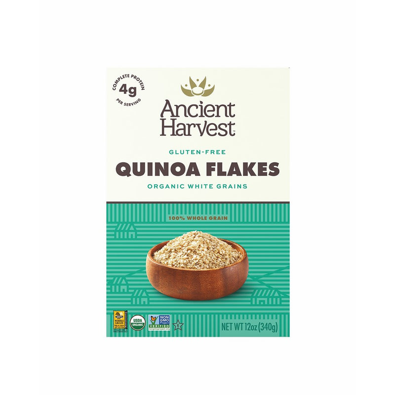 Ancient Harvest Organic Gluten-Free 100% Whole Grain Quinoa Flakes, 12 Ounce Box, A Natural Substitution to Oatmeal or Wheat-Based Cereals