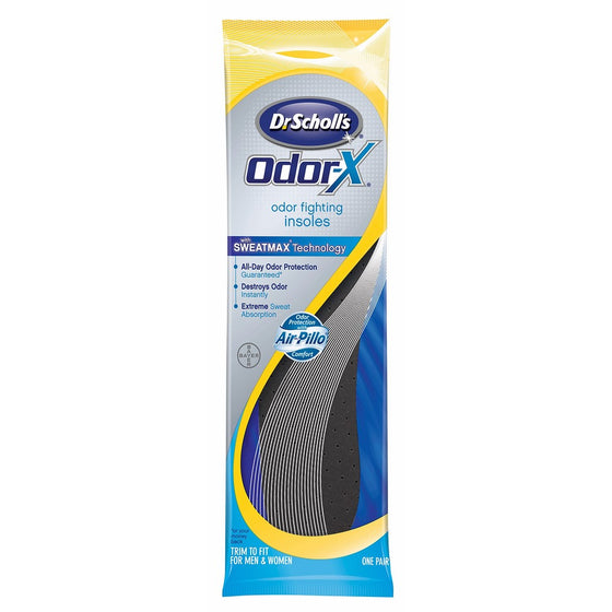 Dr. Scholl's Odor-X Odor Fighting Insoles, 1-Pair Packages (Pack of 4)