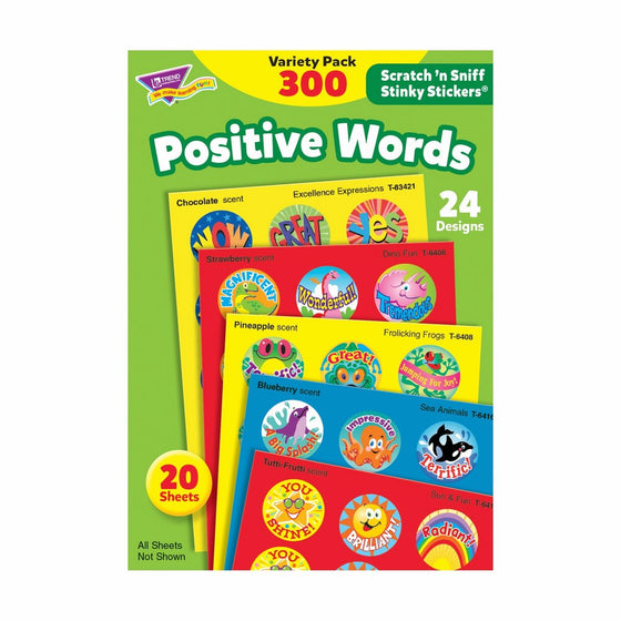 TREND enterprises, Inc. Positive Words Stinky Stickers Variety Pack, 300 ct