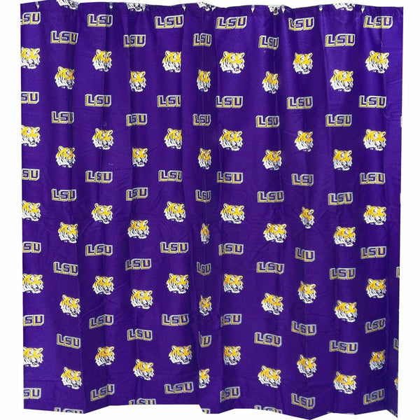 Louisiana State Tigers Printed Shower Curtain Cover - 70" X 72"