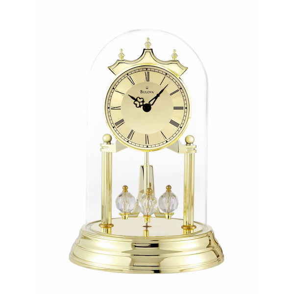 Bulova B8818 Tristan I Clock, Polished Brass Finish