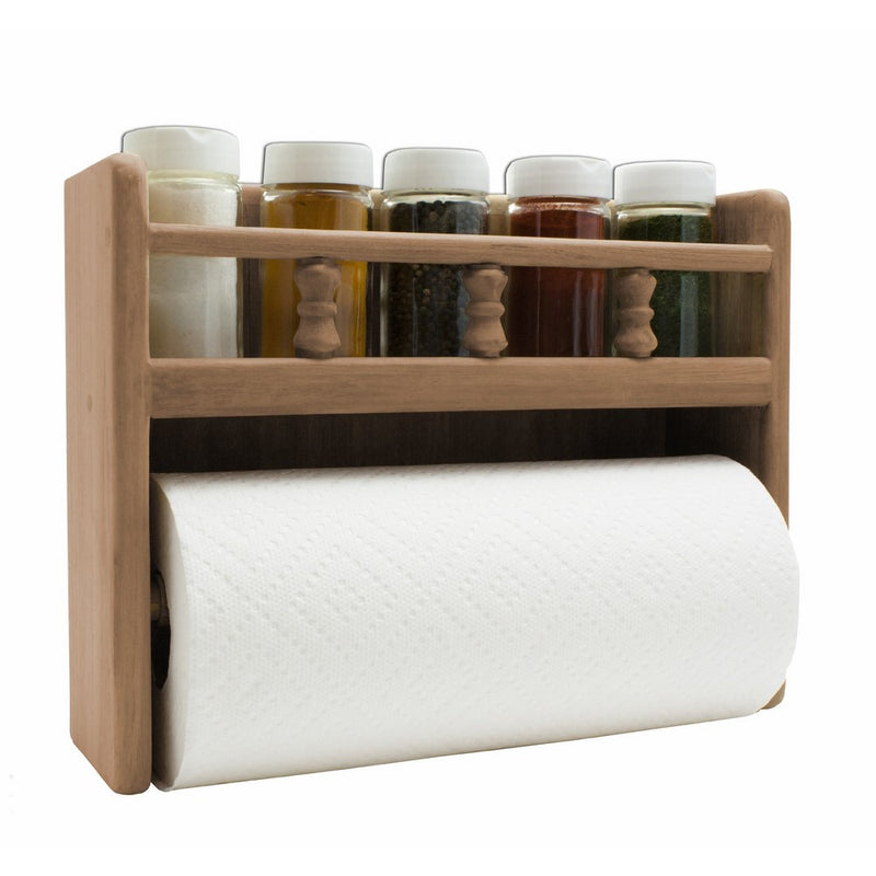 SeaTeak 62446 Paper Towel Rack with Spice Rack