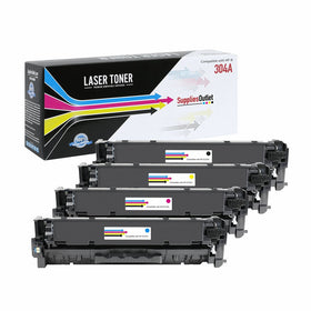 Generic Compatible Toner Cartridges Replacement for HP CP2025, CM2320 (Black, Cyan, Magenta, Yellow, 4-Pack)
