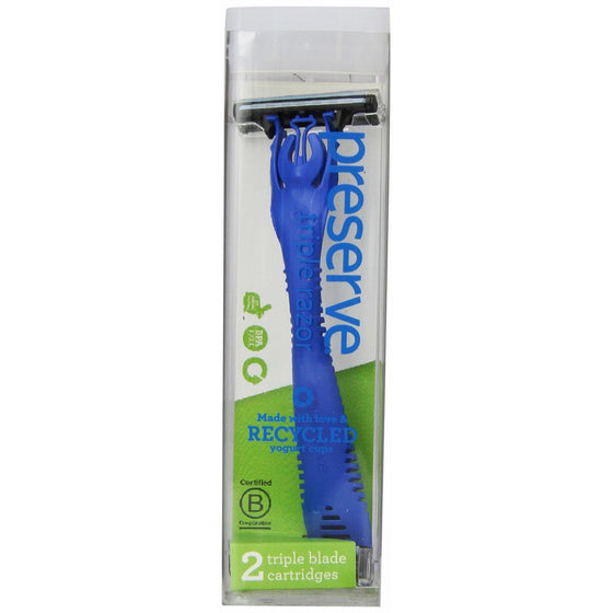 Preserve Triple Razor System with Replacement Blades (Colors Vary)