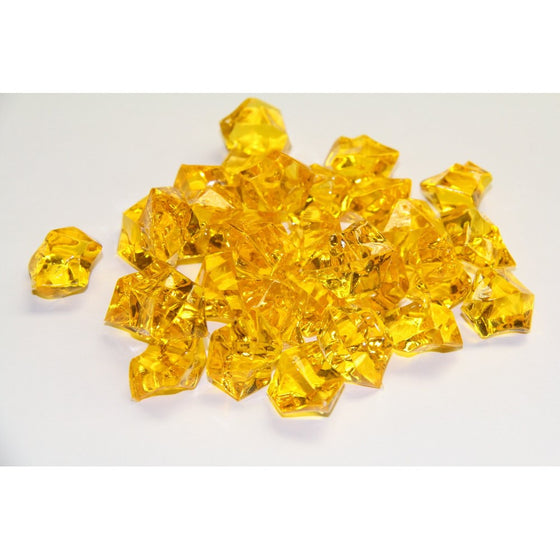 2 Pounds of Yellow Acrylic Ice Rock Vase Gems or Table Scatters