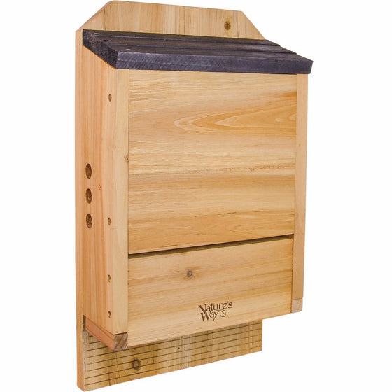 Nature's Way Bird Products CWH6 Triple Chamber Cedar Bat House, 20.5" x 12" x 5"