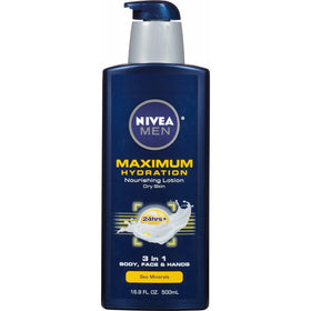 NIVEA Men Maximum Hydration 3 in 1 Nourishing Lotion 16.9 Fluid Ounce