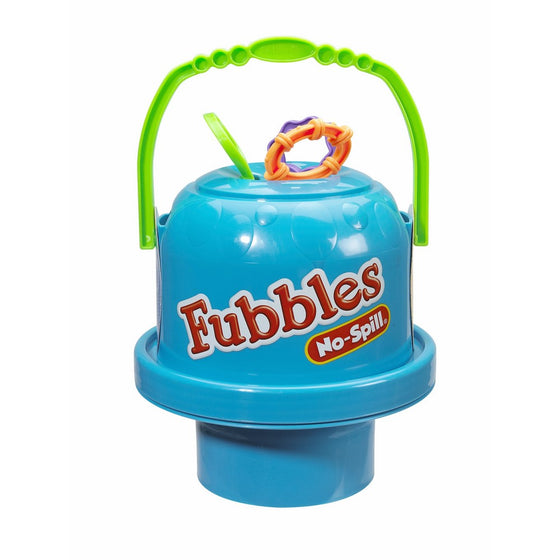 Little Kids Fubbles No-Spill Big Bubble Bucket in Blue for Multi-Child Play, Made in the USA