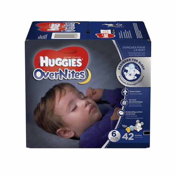 HUGGIES OverNites Diapers, Size 6, 42 ct, BIG PACK Overnight Diapers (Packaging May Vary)