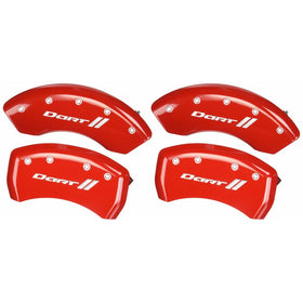 MGP Caliper Covers 12199SDRTRD Caliper Cover with Red Powder Coat Finish, (Set of 4)