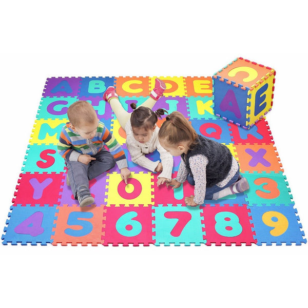 Click N' Play Alphabet and Numbers Foam Puzzle Play Mat, 36 Tiles (Each Tile Measures 12 X 12 Inch for a Total Coverage of 36 Square Feet)