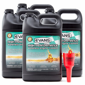 EVANS Coolant EC53001 High Performance Waterless Coolant, 4 Gallon Pack with Funnel