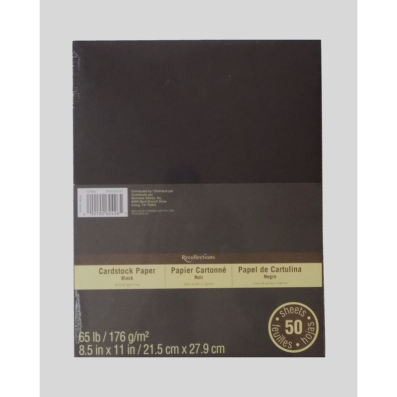 Recollections Cardstock Paper 8.5 x 11 - 50 Sheets - Black
