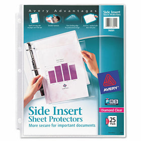 Avery 76001 Secure Side-Load Sheet Protectors, Heavy Gauge, Letter, Diamond Clear (Pack of 25)