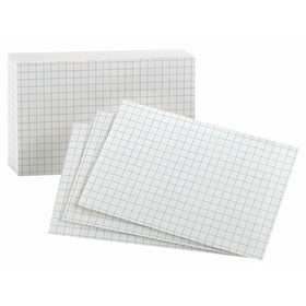 Oxford Grid Design Index Cards, 3 x 5 Inches, White, 100 per pack (02035EE)