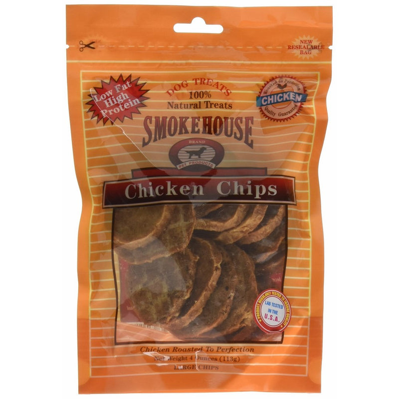 Smokehouse Pet Products DSM25011 Chicken Chips Natural Dog Chew Treat, Large, 4-Ounce