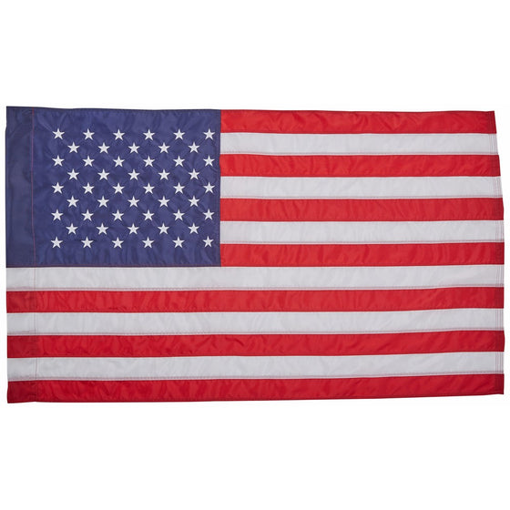 Annin Flagmakers Model 21850 American Flag 2 ½ x 4 ft. Nylon SolarGuard Nyl-Glo, 100% Made in USA with Sewn Stripes, Embroidered Stars and Banner-Style Pole Sleeve.