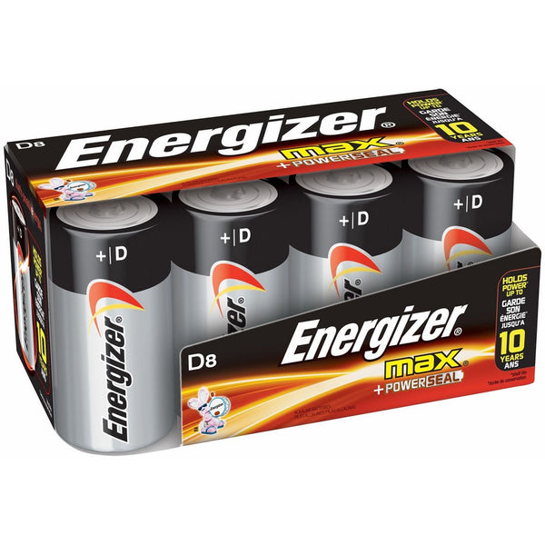 Energizer D Cell Batteries, Max Alkaline (8 Count)