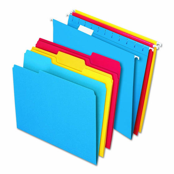 Pendaflex 16157 Combo Kit Hanging File Folders, 1/3 Tab, Letter, Assorted (Box of 12 Sets)