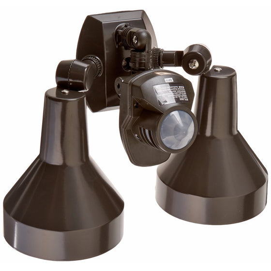 RAB Lighting STL360H Super Stealth 360 Sensor with Twin Precision Die Cast H101 Deluxe Shielded Bell Floods, 360 Degrees View Detection, 1000W Power, 120V, Bronze Color