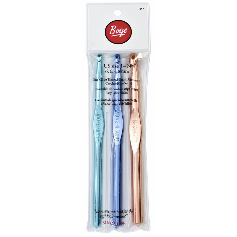 Boye Aluminum Crochet Hook Set, Sizes J-N