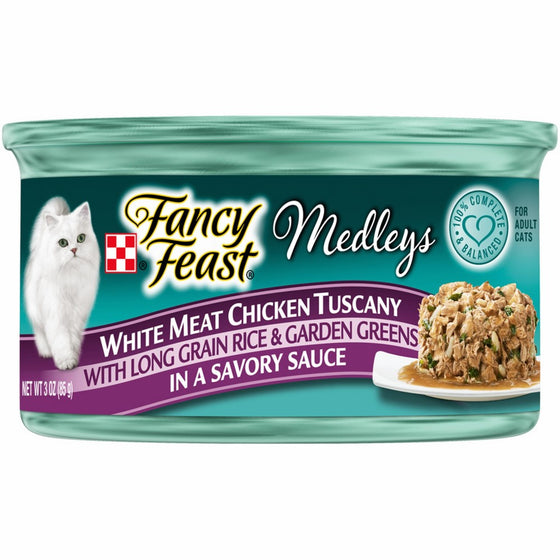 Purina Fancy Feast White Meat Chicken Tuscany Cat Food - (24) 3 oz. Pull-top Can
