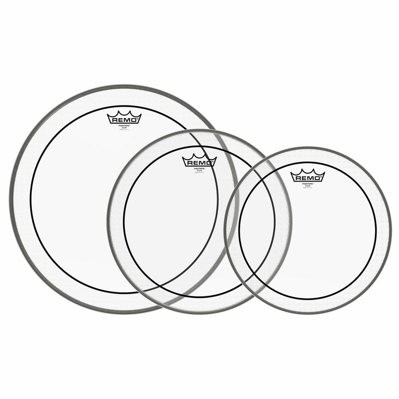 Remo PP-0910-PS Pinstripe Clear Tom Drumhead Pack - 12", 13" & 16"