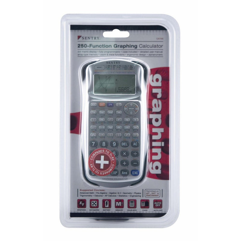 Sentry 250-Function Graphing Calculator, Silver (CA756)