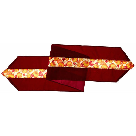 Autumn Leaves Fabric Table Runner Party Accessory (1 count) (1/Pkg)