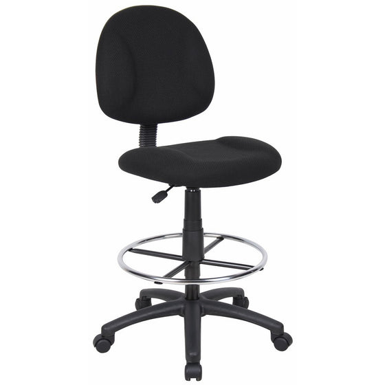 Boss Office Products B1615-BK Ergonomic Works Drafting Chair without Arms in Black